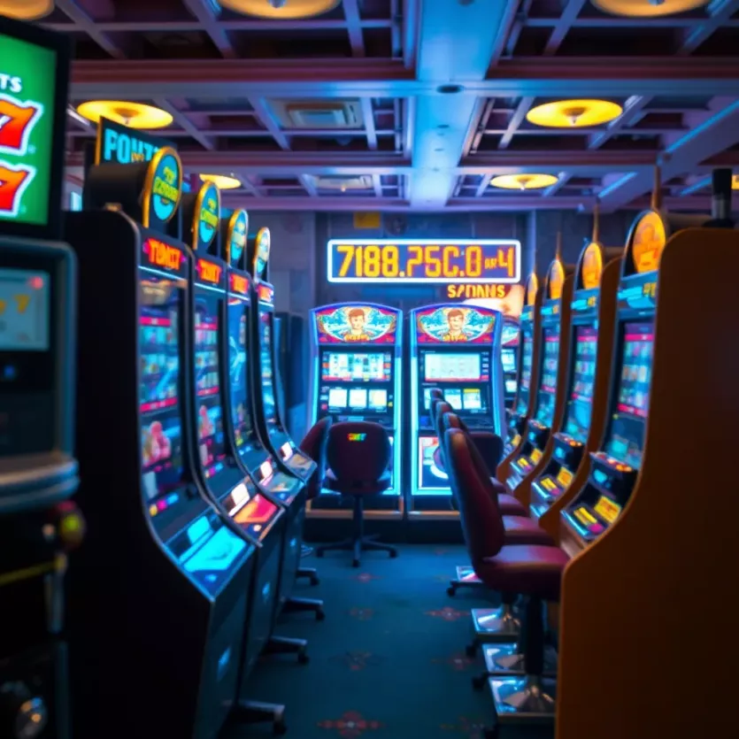 Illustration of various types of slot machines