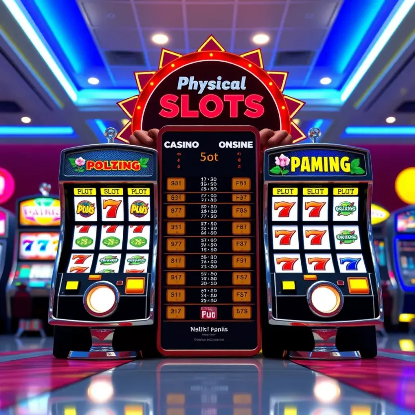 Comparison chart of online and physical slot machines
