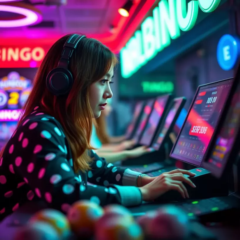 Player Engaged in Online Bingo