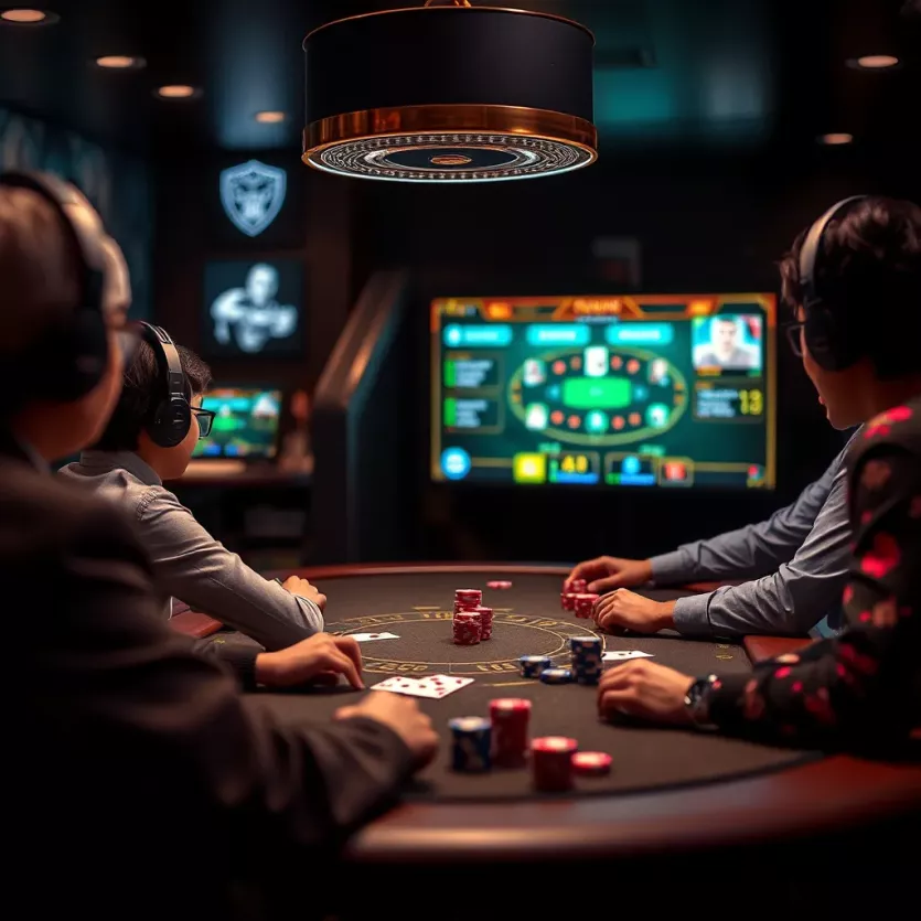 A captivating illustration of virtual poker gameplay