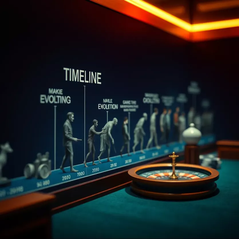 Historical evolution of gambling depicted in a timeline