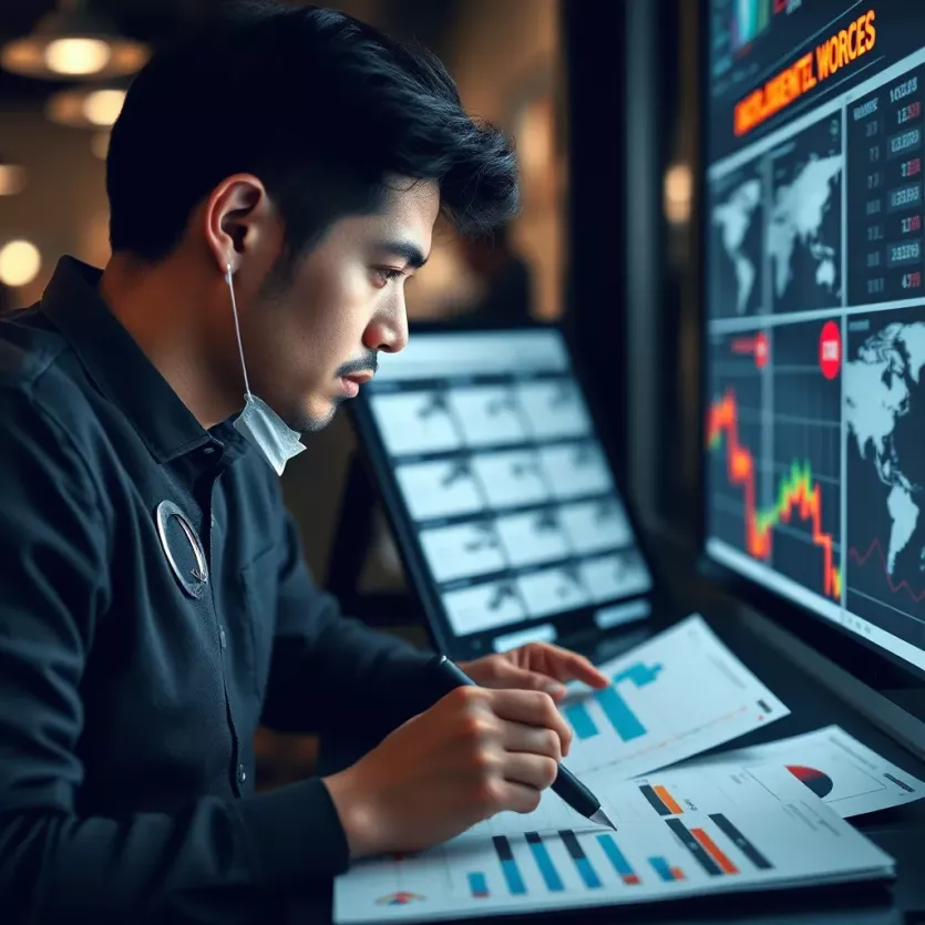 An individual analyzing horse racing data