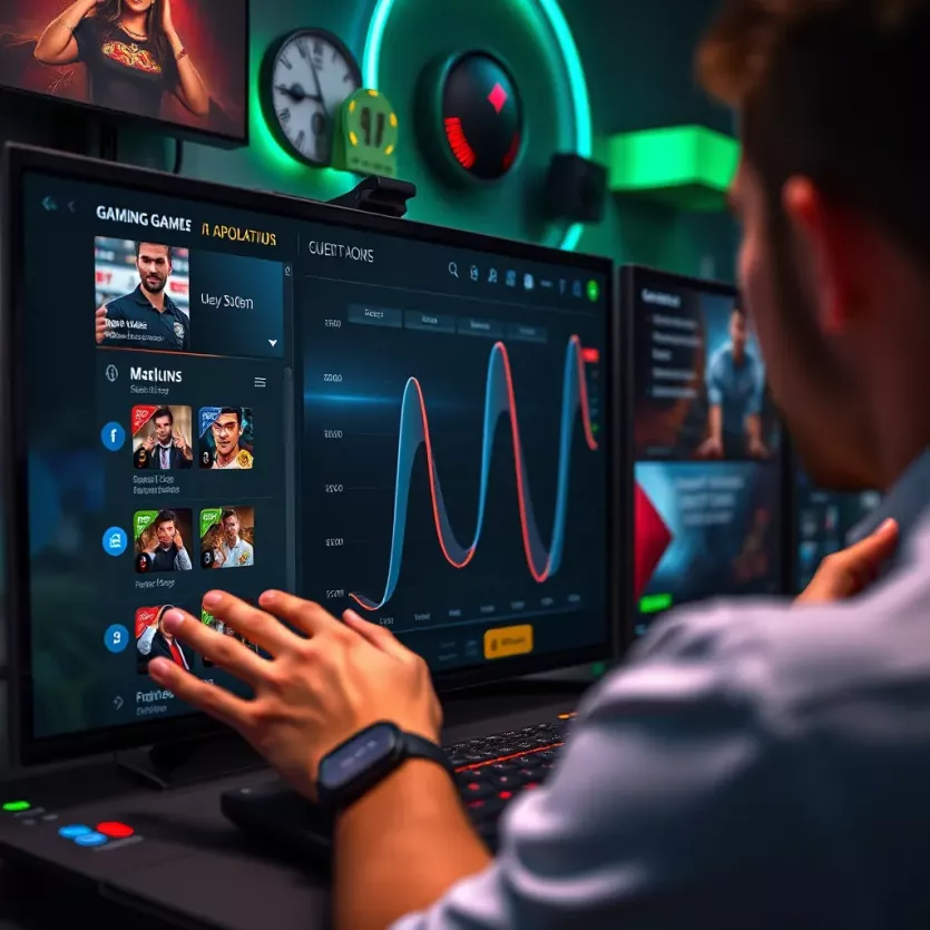 User interface showcasing real-time gaming options