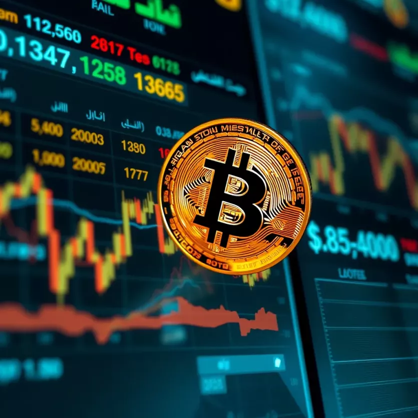 Bitcoin transactions on a digital screen