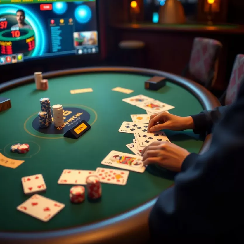 A strategic online poker table showcasing various players