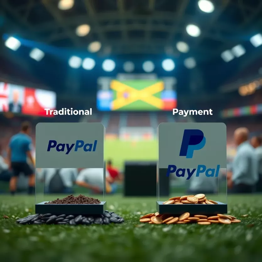 Visual comparison of traditional payment methods versus PayPal in online betting