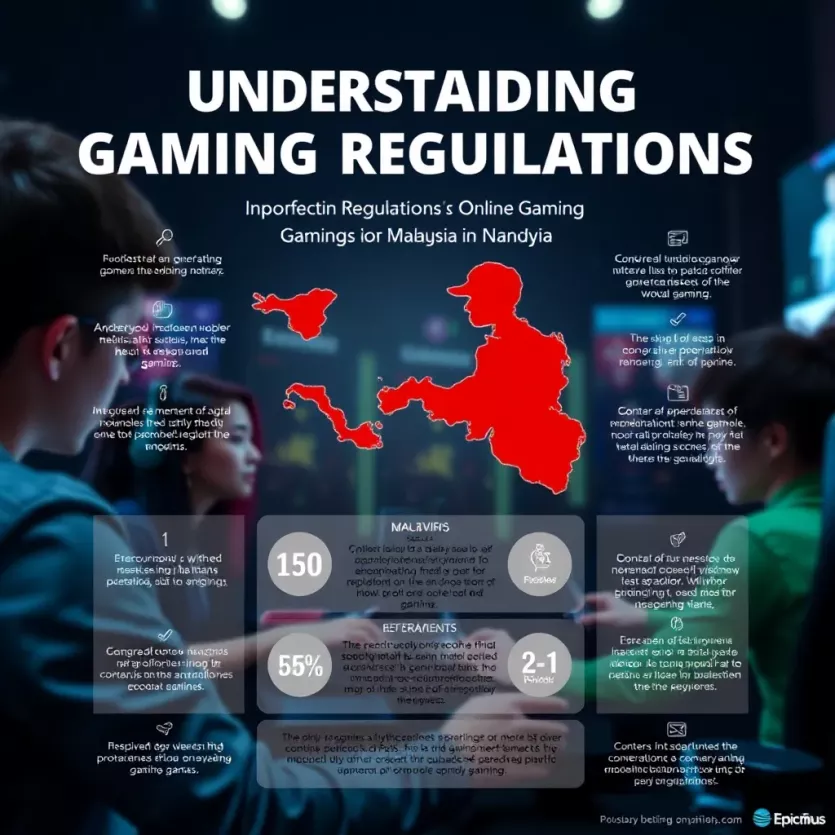 An infographic depicting regulations surrounding online gaming in Malaysia