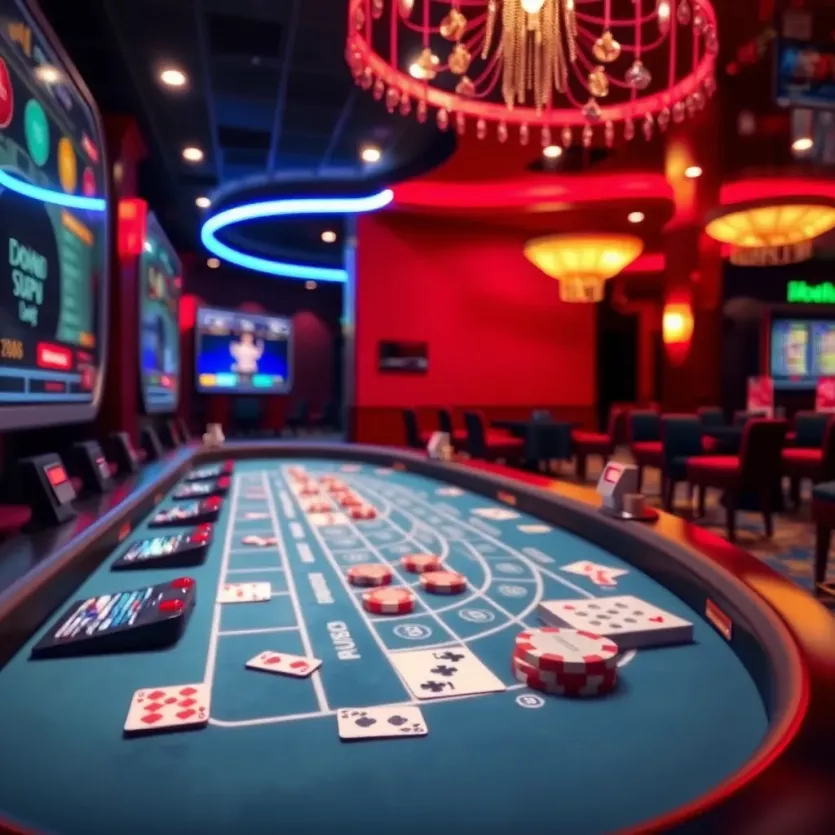 A virtual casino environment for live blackjack.