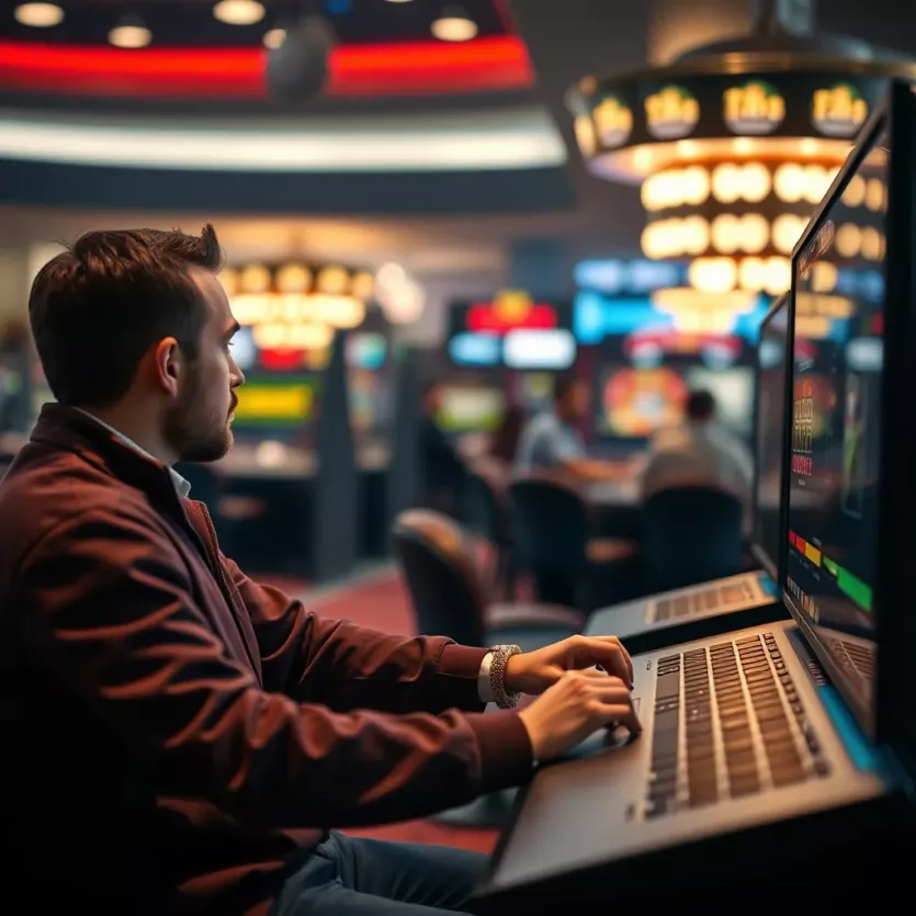 User engaging with an online casino platform