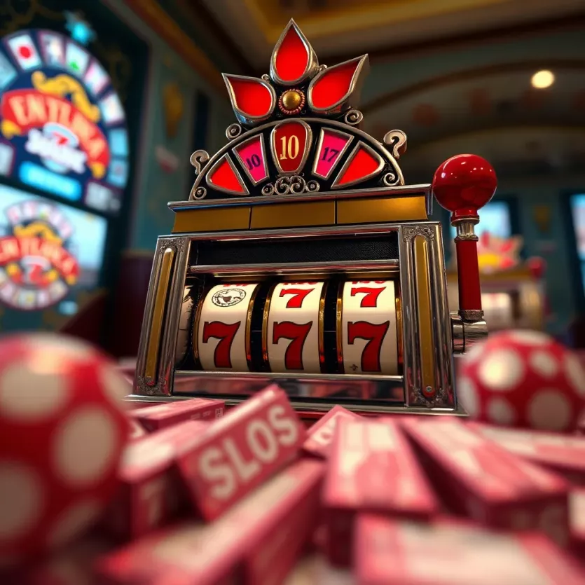 Intricate design of a classic slot machine