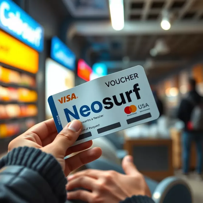 Visual representation of Neosurf voucher usage in online transactions
