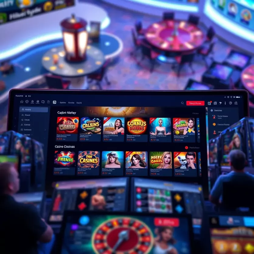 A captivating aerial view of an online casino platform showcasing various game options.