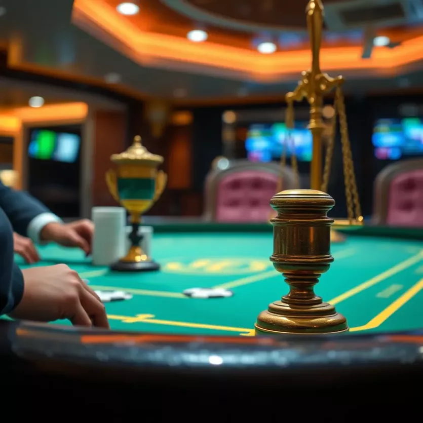 Legal considerations in online gambling depicted visually