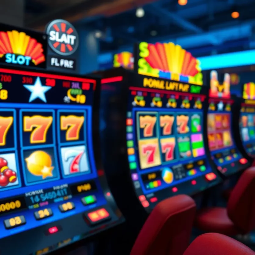 Vibrant colors of free slot games on a screen