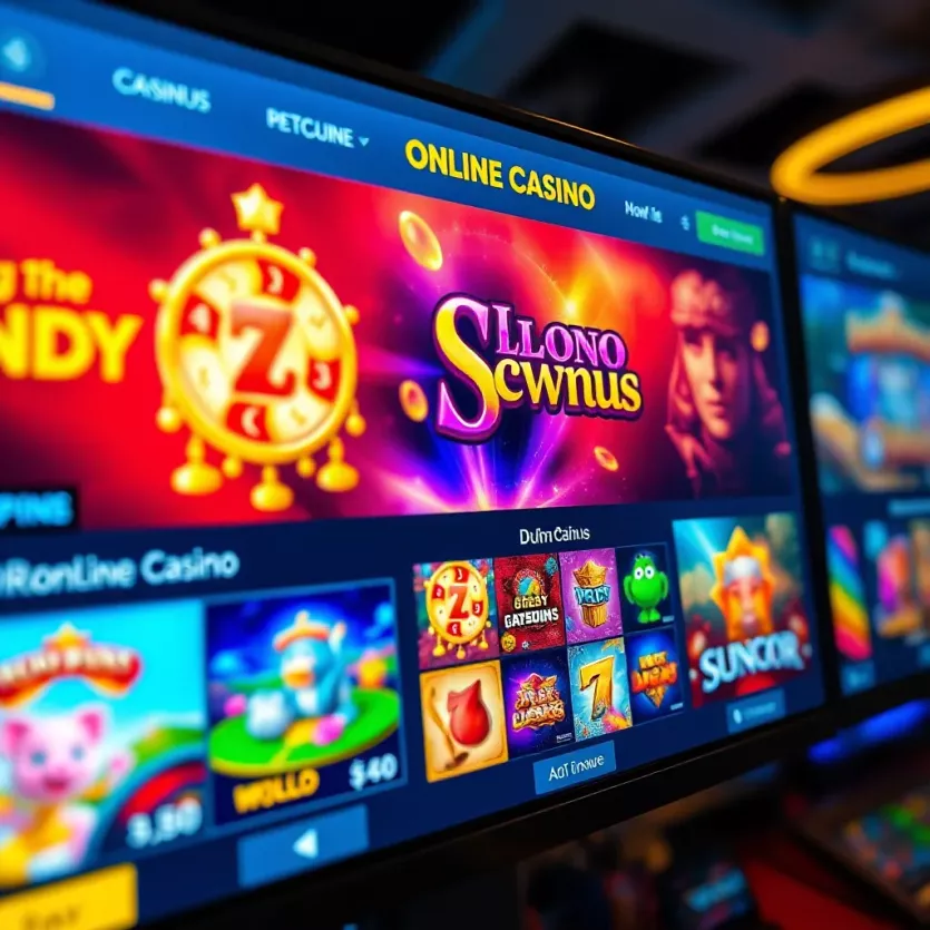 A vibrant online casino interface showcasing various games