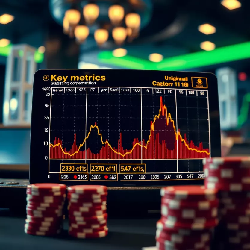 A statistical analysis graph highlighting key metrics in online blackjack.