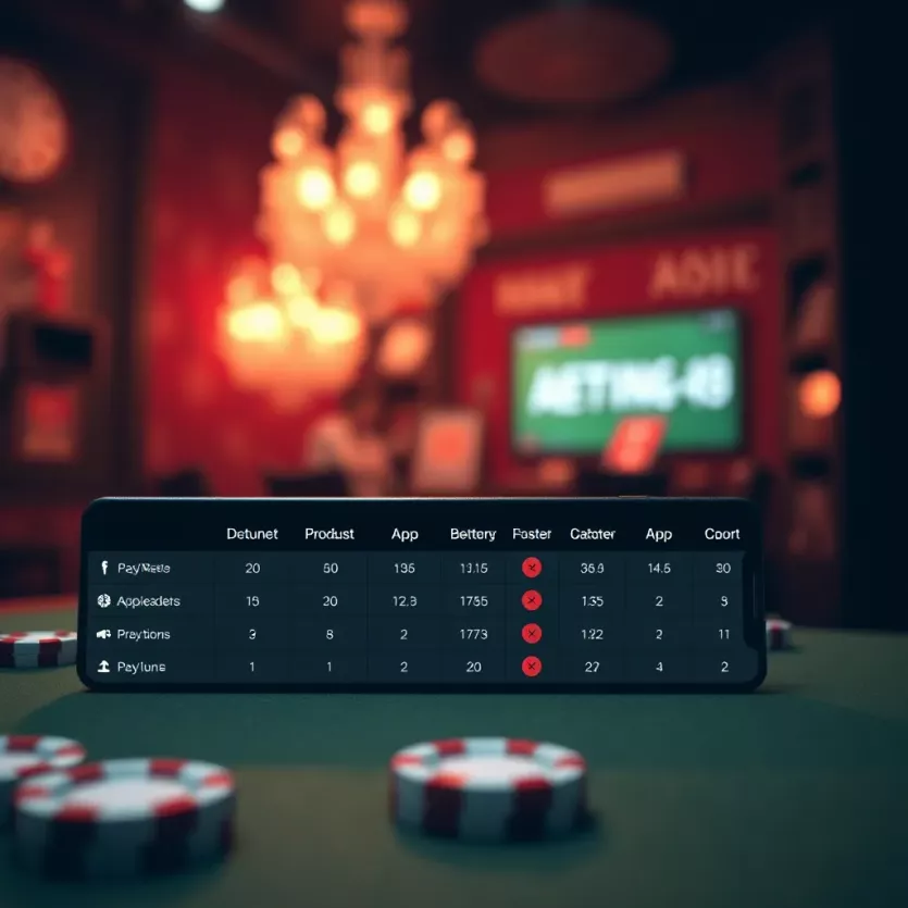 Feature comparison table of top betting apps