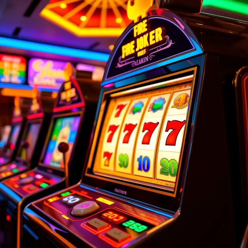 Vibrant depiction of the Fire Joker slot machine in action