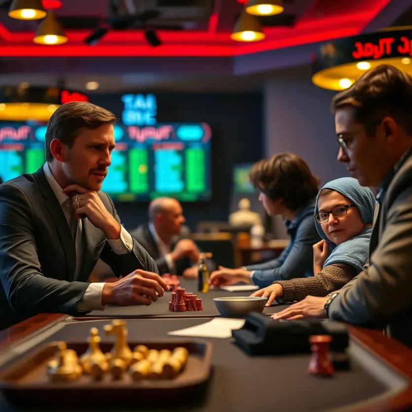 A strategic game session depicting thoughtful decision-making