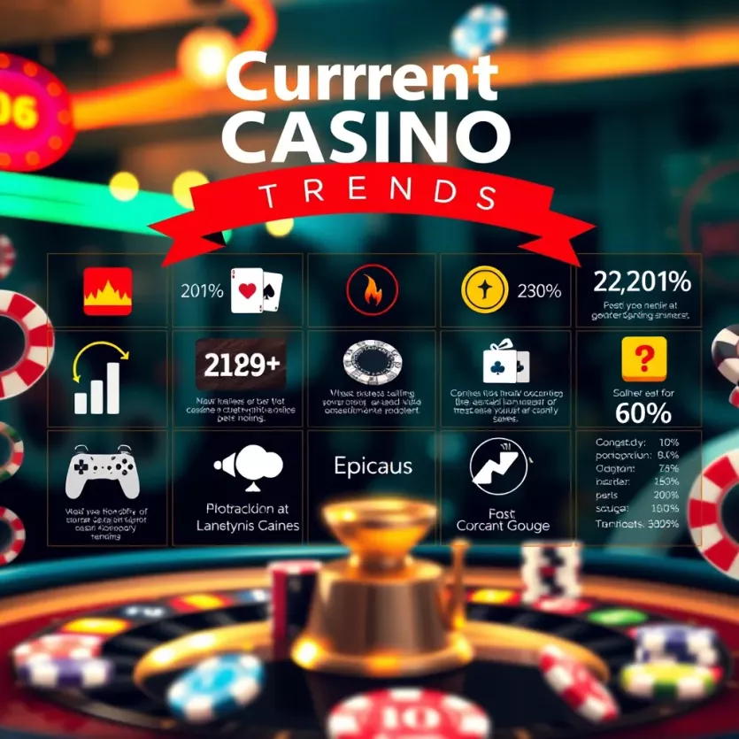 A vibrant infographic illustrating the latest trends in the casino industry