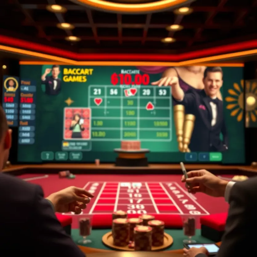 User interface showcasing baccarat gameplay